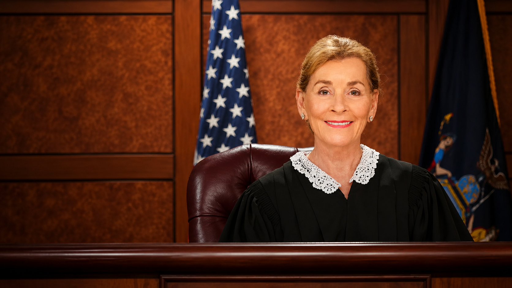 Dramatic courtroom interior